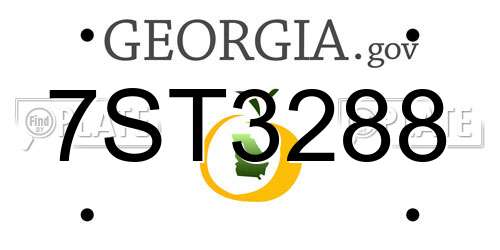 7ST3288 Georgia License Plate