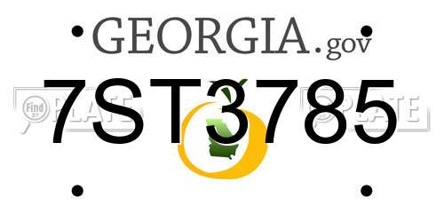 7ST3785 Georgia License Plate