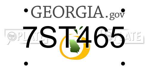 7ST465 Georgia License Plate