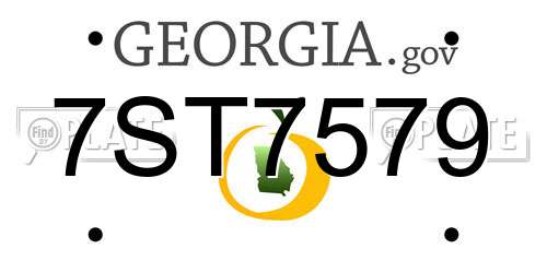7ST7579 Georgia License Plate