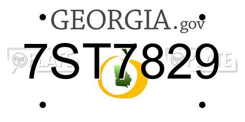 7ST7829 Georgia License Plate