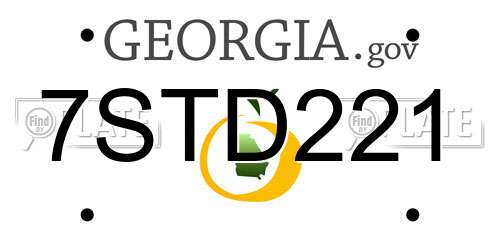 7STD221 Georgia License Plate