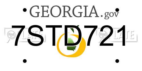 7STD721 Georgia License Plate