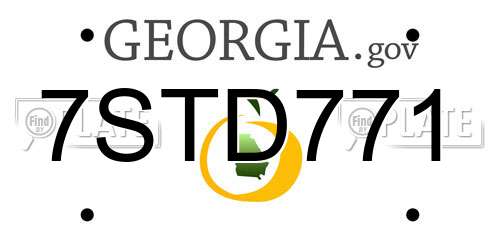 7STD771 Georgia License Plate