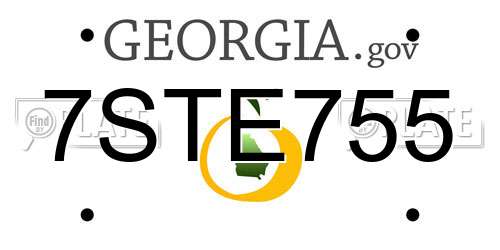 7STE755 Georgia License Plate