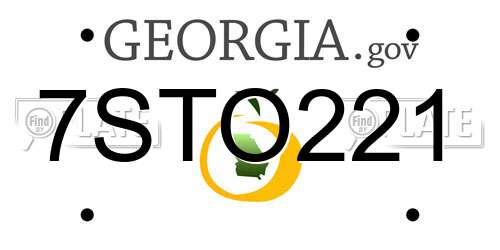 7STO221 Georgia License Plate