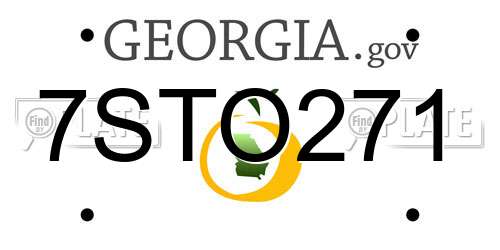 7STO271 Georgia License Plate