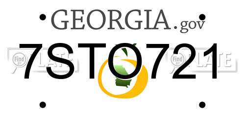7STO721 Georgia License Plate