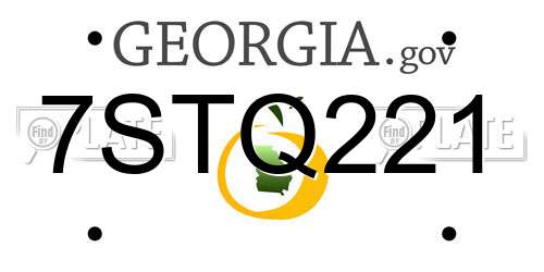 7STQ221 Georgia License Plate