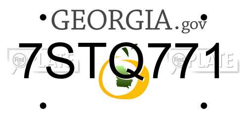 7STQ771 Georgia License Plate