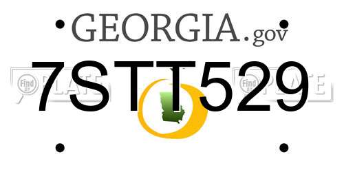 7STT529 Georgia License Plate