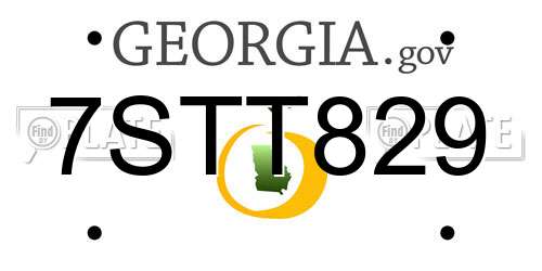 7STT829 Georgia License Plate