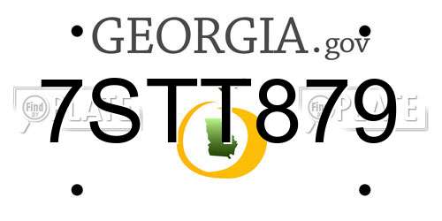 7STT879 Georgia License Plate