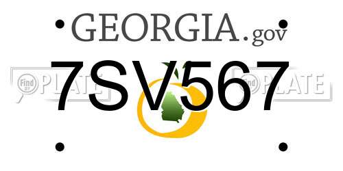7SV567 Georgia License Plate