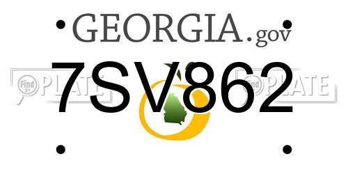 7SV862 Georgia License Plate