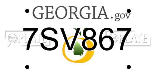7SV867 Georgia License Plate