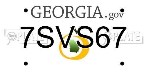 7SVS67 Georgia License Plate
