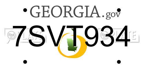 7SVT934 Georgia License Plate