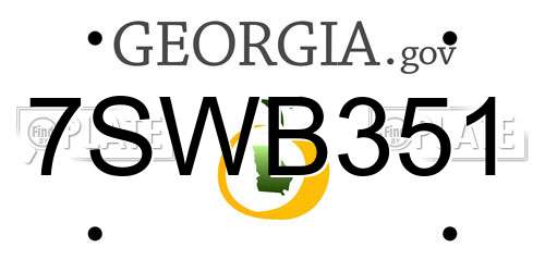 7SWB351 Georgia License Plate