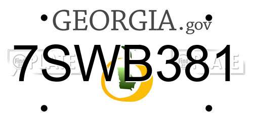 7SWB381 Georgia License Plate