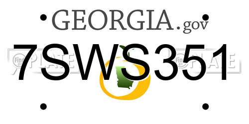 7SWS351 Georgia License Plate