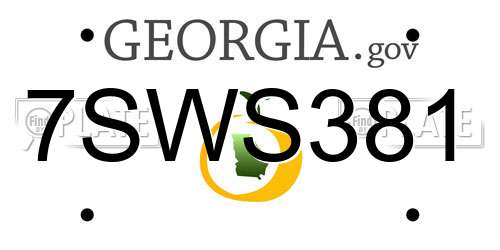 7SWS381 Georgia License Plate