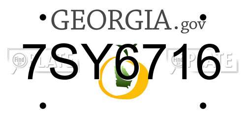 7SY6716 Georgia License Plate