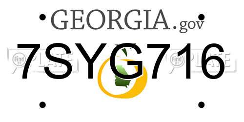 7SYG716 Georgia License Plate