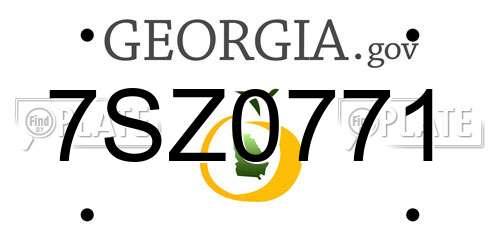 7SZ0771 Georgia License Plate