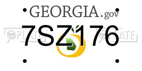 7SZ176 Georgia License Plate
