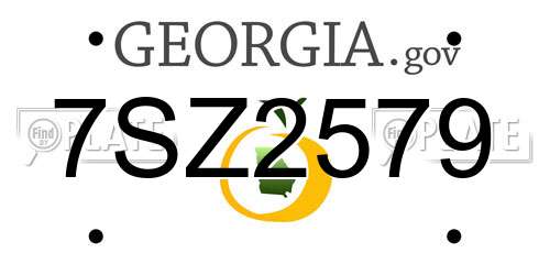 7SZ2579 Georgia License Plate
