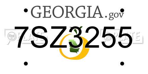 7SZ3255 Georgia License Plate