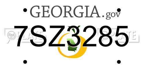 7SZ3285 Georgia License Plate