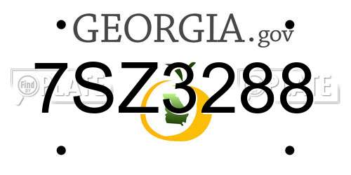 7SZ3288 Georgia License Plate