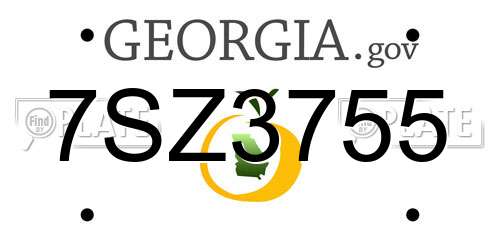 7SZ3755 Georgia License Plate