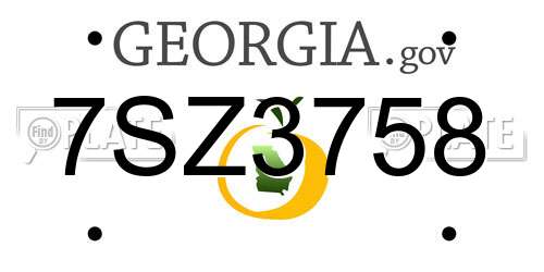 7SZ3758 Georgia License Plate