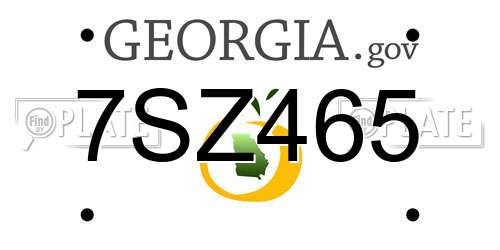 7SZ465 Georgia License Plate