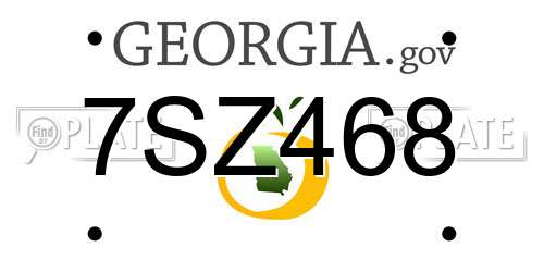 7SZ468 Georgia License Plate
