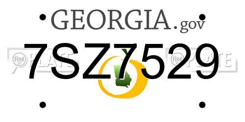 7SZ7529 Georgia License Plate