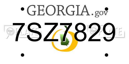 7SZ7829 Georgia License Plate
