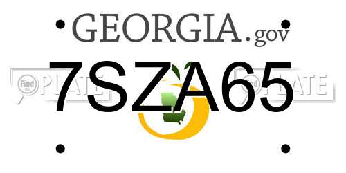 7SZA65 Georgia License Plate