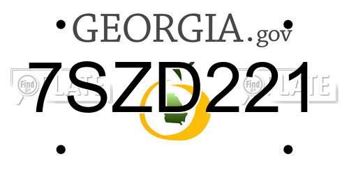 7SZD221 Georgia License Plate