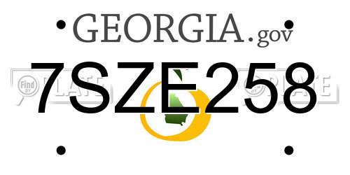 7SZE258 Georgia License Plate
