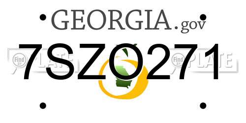 7SZO271 Georgia License Plate