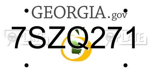 7SZQ271 Georgia License Plate