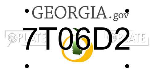 7T06D2 Georgia License Plate