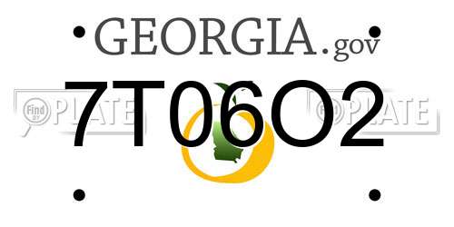 7T06O2 Georgia License Plate