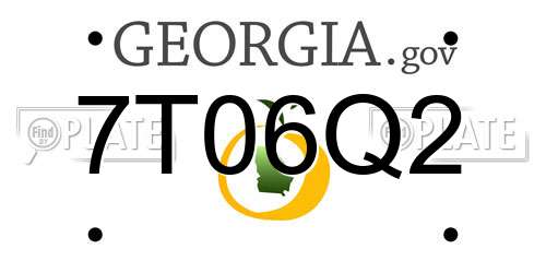 7T06Q2 Georgia License Plate