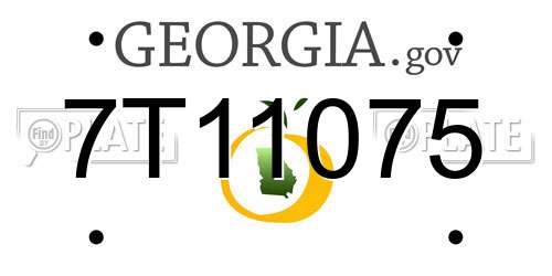 7T11075 Georgia License Plate