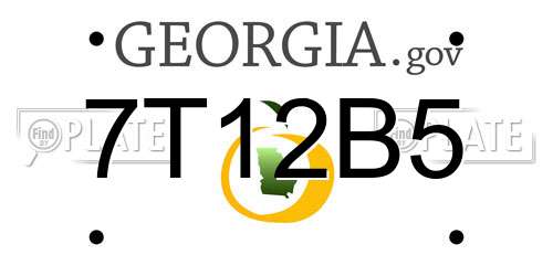 7T12B5 Georgia License Plate
